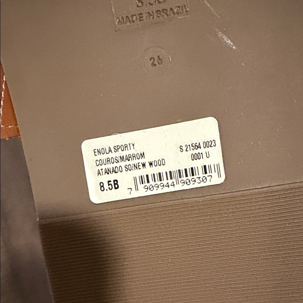 Tan Leather Slide Sandals with Gold Buckles - Picture 2 of 2